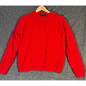 Grayson & Dunn Red 100% 2 Ply Cashmere Crew Neck Sweater Size Medium #preppy